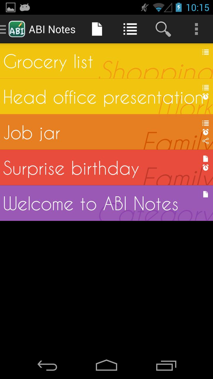 ABI Notes for notepad sharing