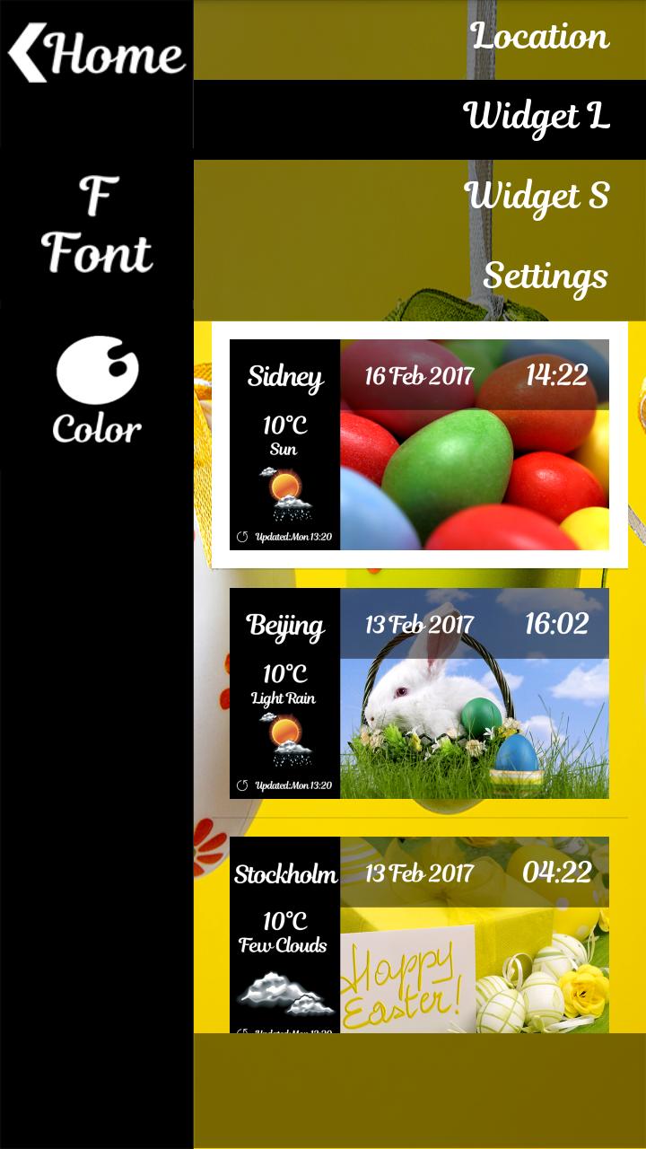 HQ Easter Topic Clock Widget