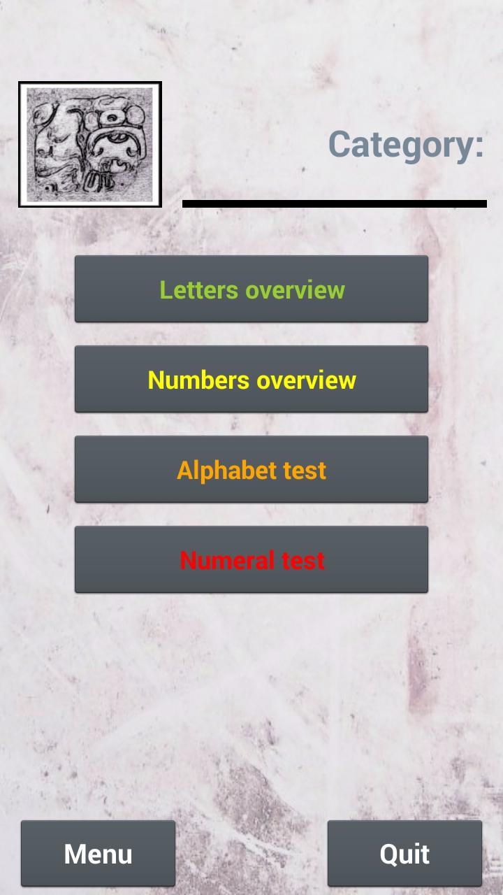 Maya alphabet and numerals