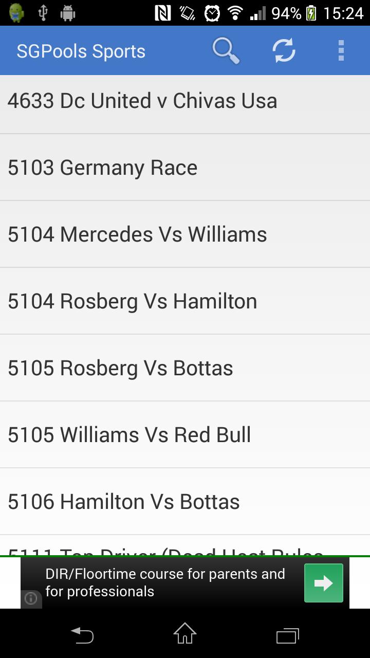 SG Sports Betting Odds