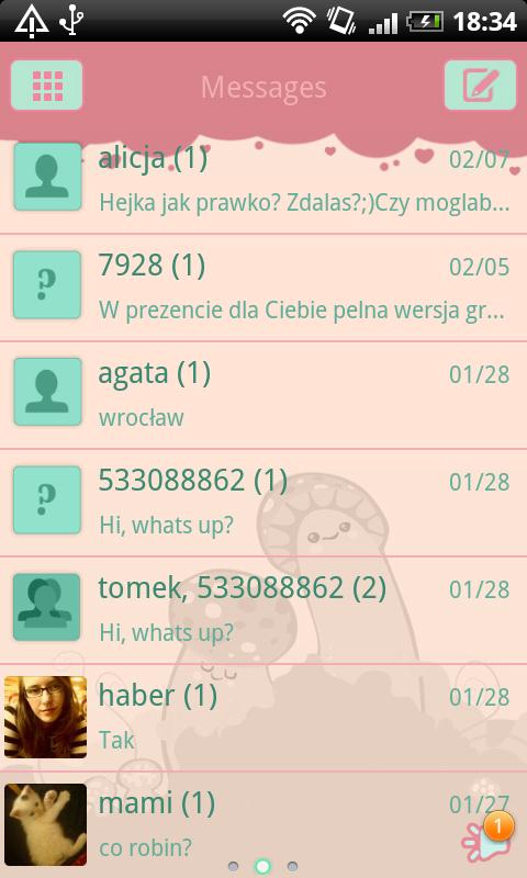 GO SMS Crazy Mushrooms Theme
