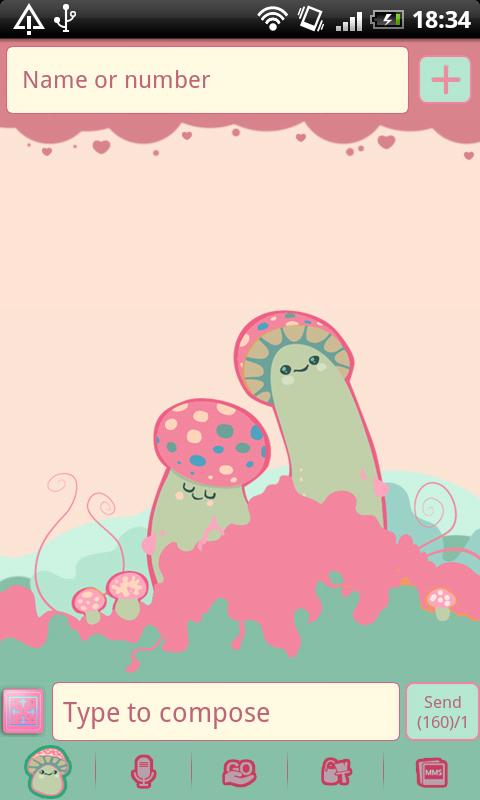 GO SMS Crazy Mushrooms Theme