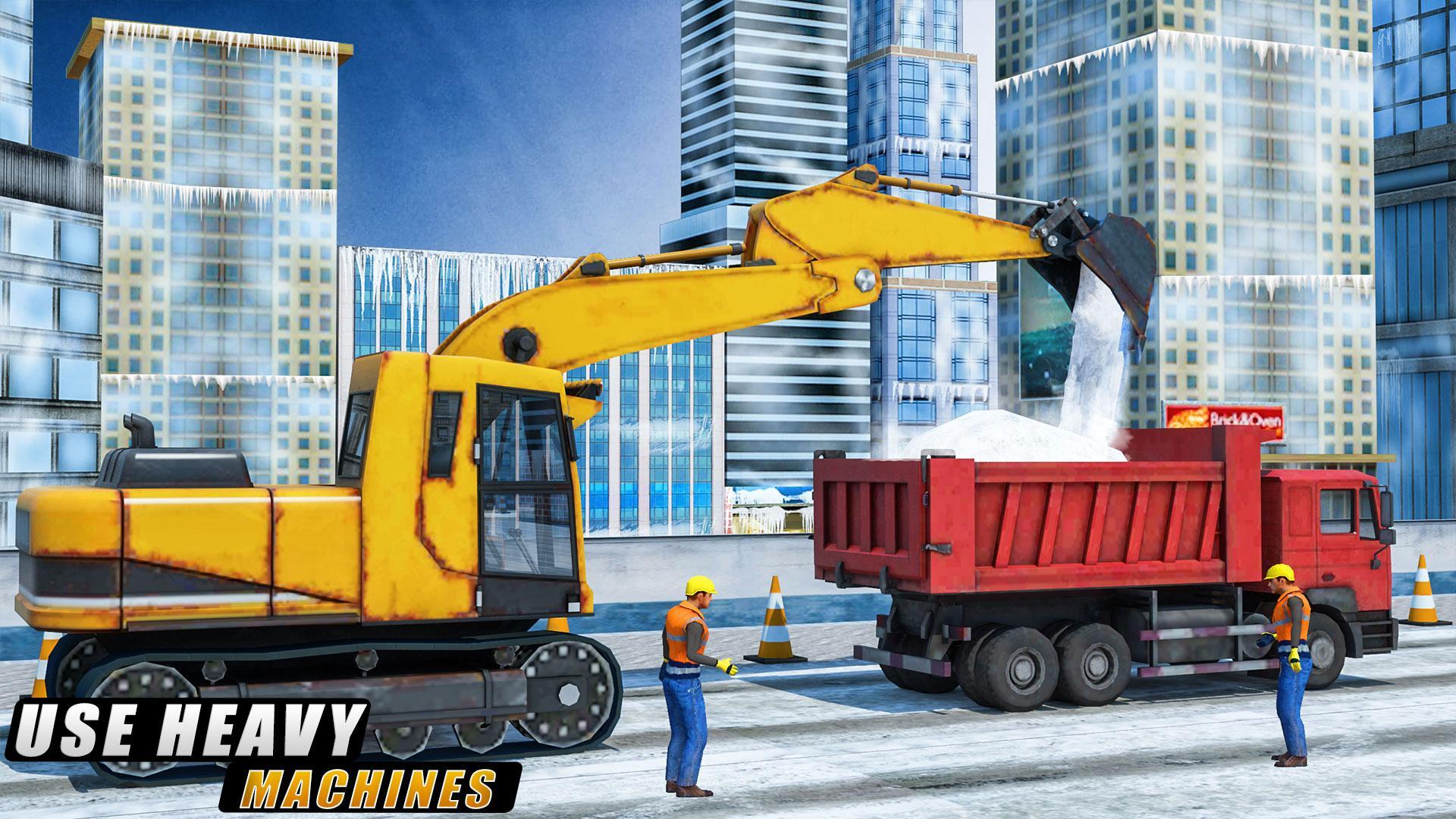 Snow Excavator & Road Construction Games 2020