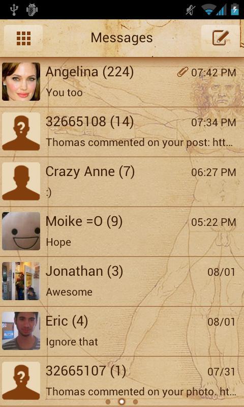 Go SMS Da Vinci Theme