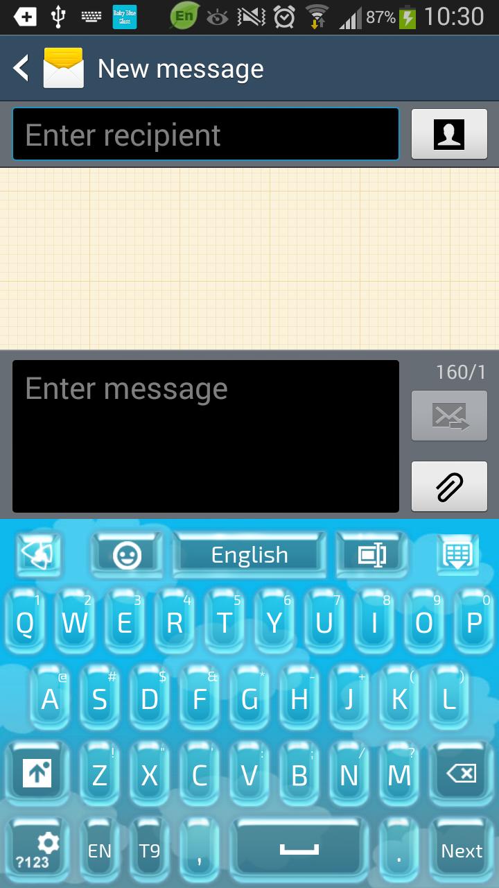 GO Keyboard Baby Blue Glass