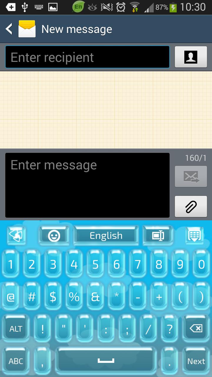 GO Keyboard Baby Blue Glass