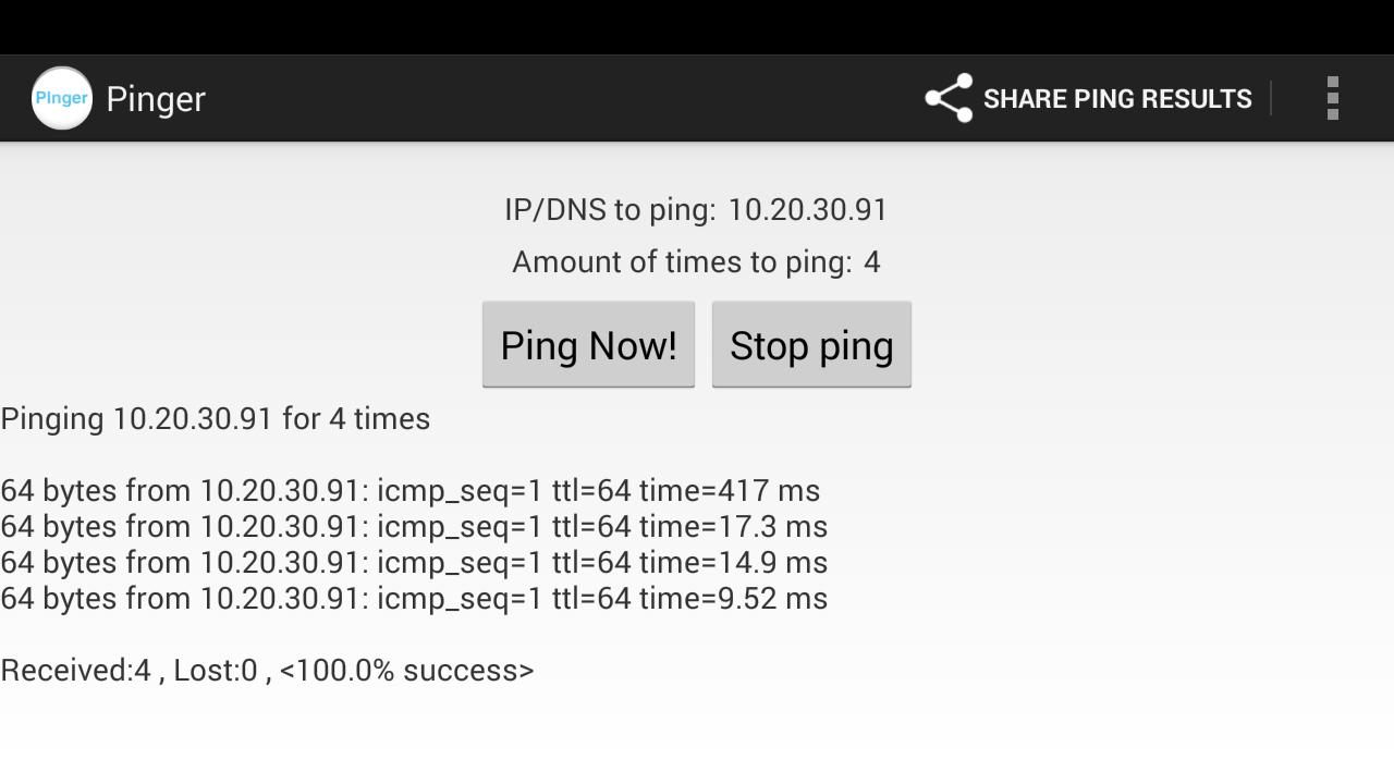 Send network pings