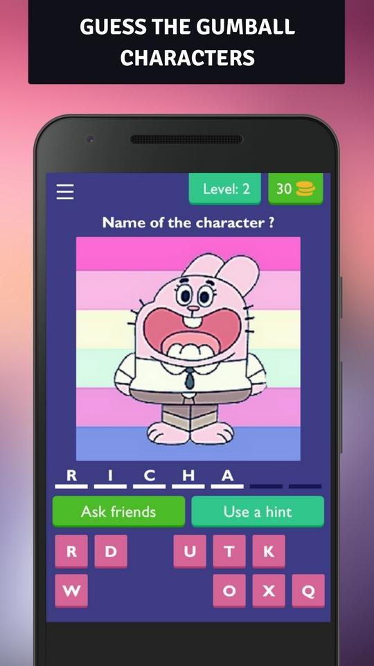 Guess Gumball Characters Game