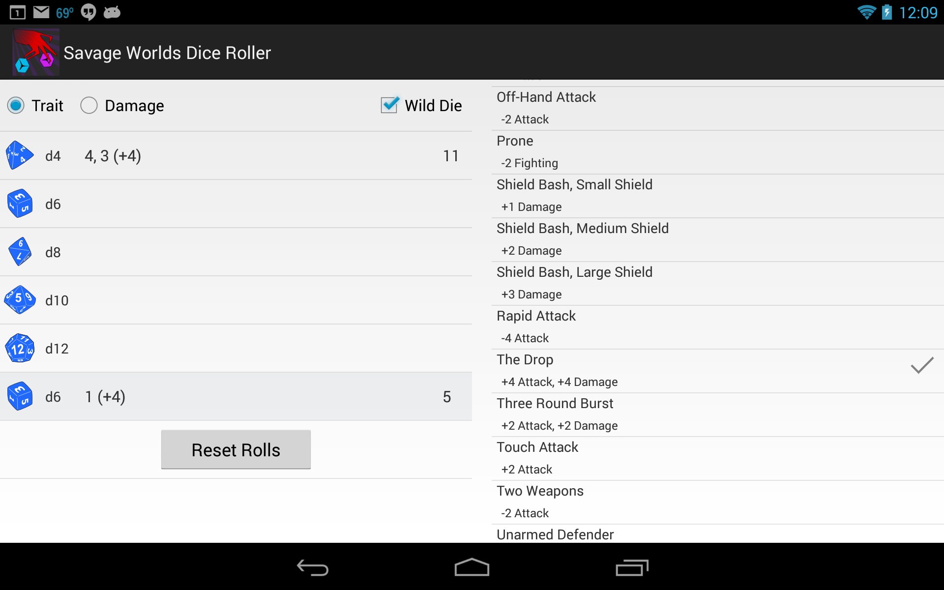 Savage Worlds Dice Roller