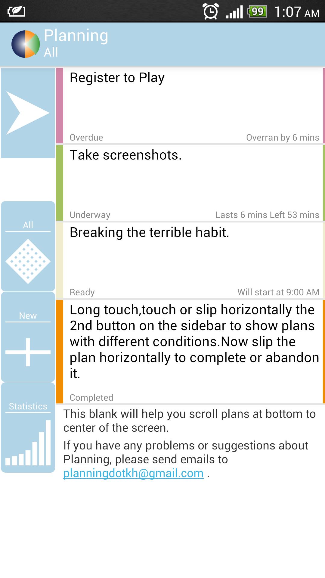 Planning -- Free Schedule