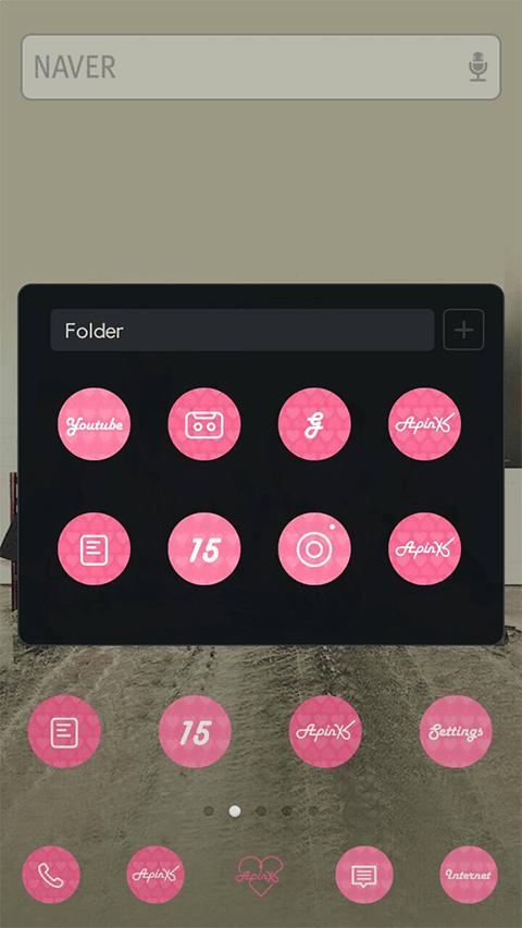 Pink LUV LINELauncher Theme