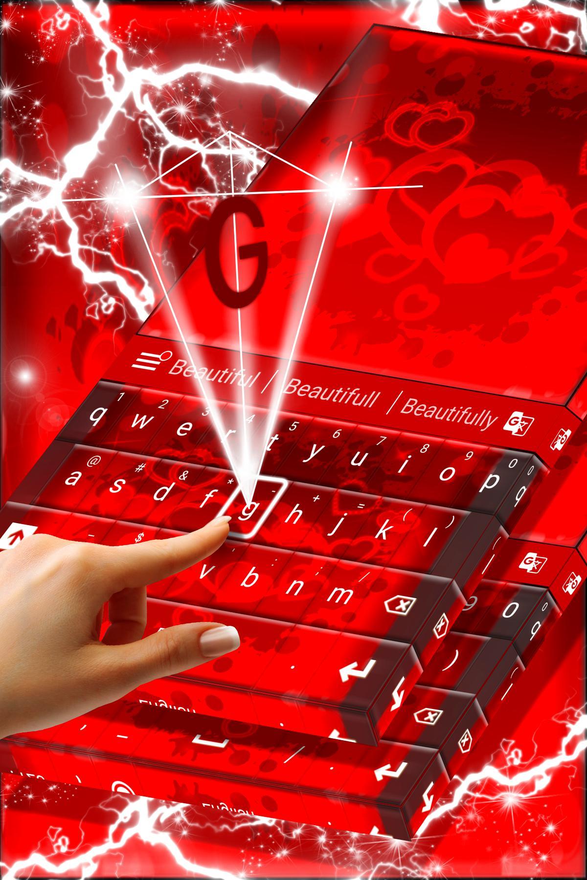Stylish Red Love Keyboard