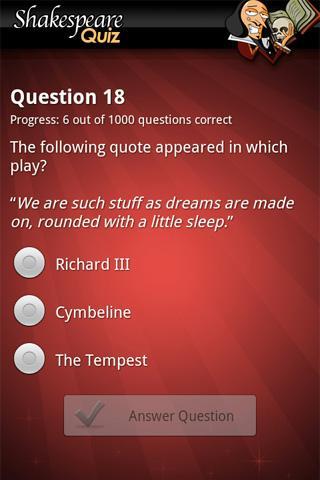 FreePlay Shakespeare Quiz