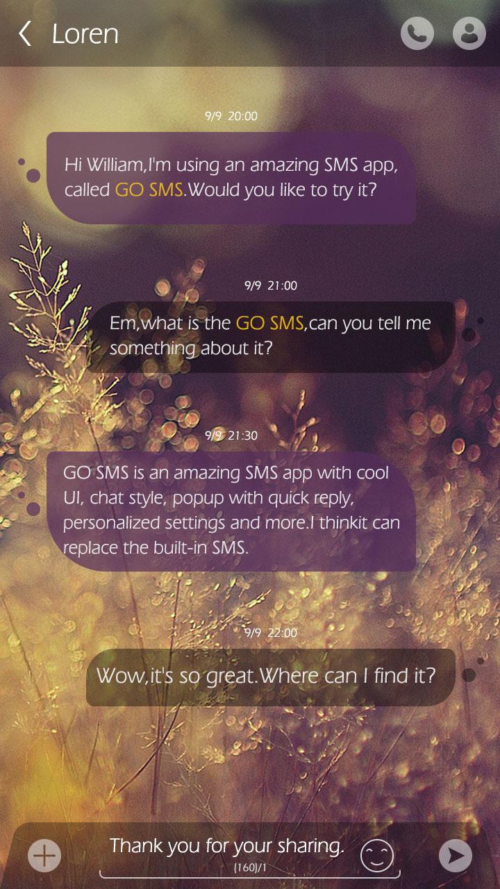 GO SMS GOOD MOOD THEME