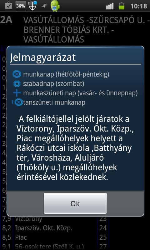 Bus schedule of Szombathely