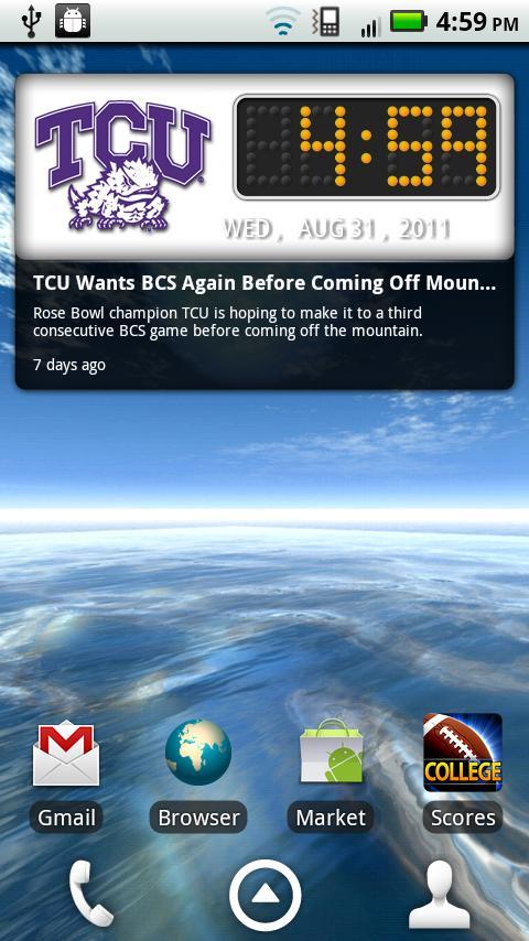 TCU Horned Frogs Live Clock