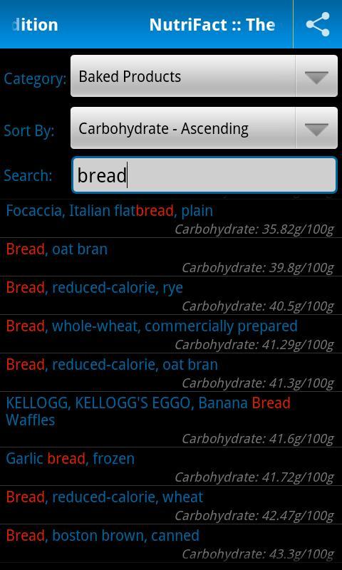 NutriFact :: Carbohydrate