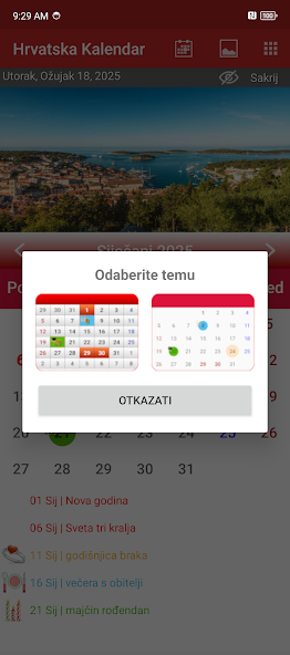 Croatia Calendar 2025