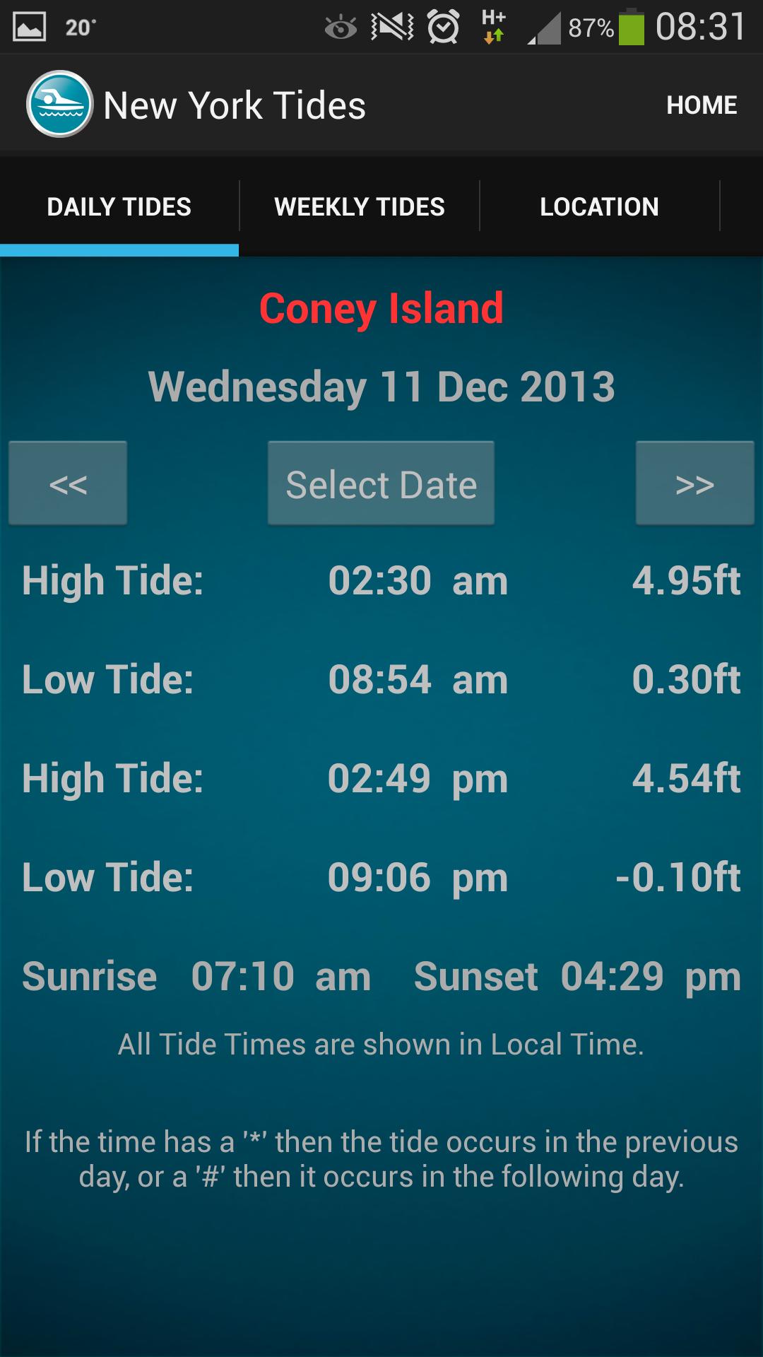 New York Tide Times
