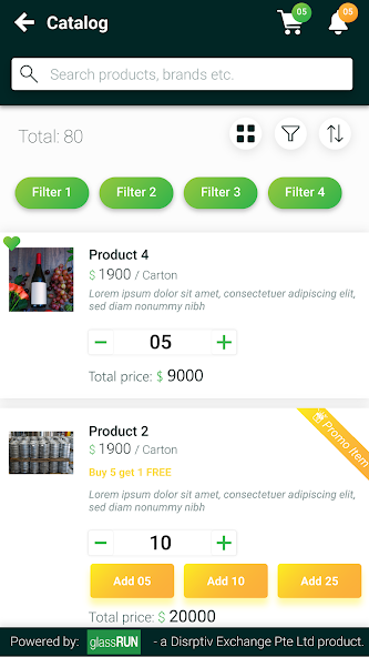 glassRUN Order Management