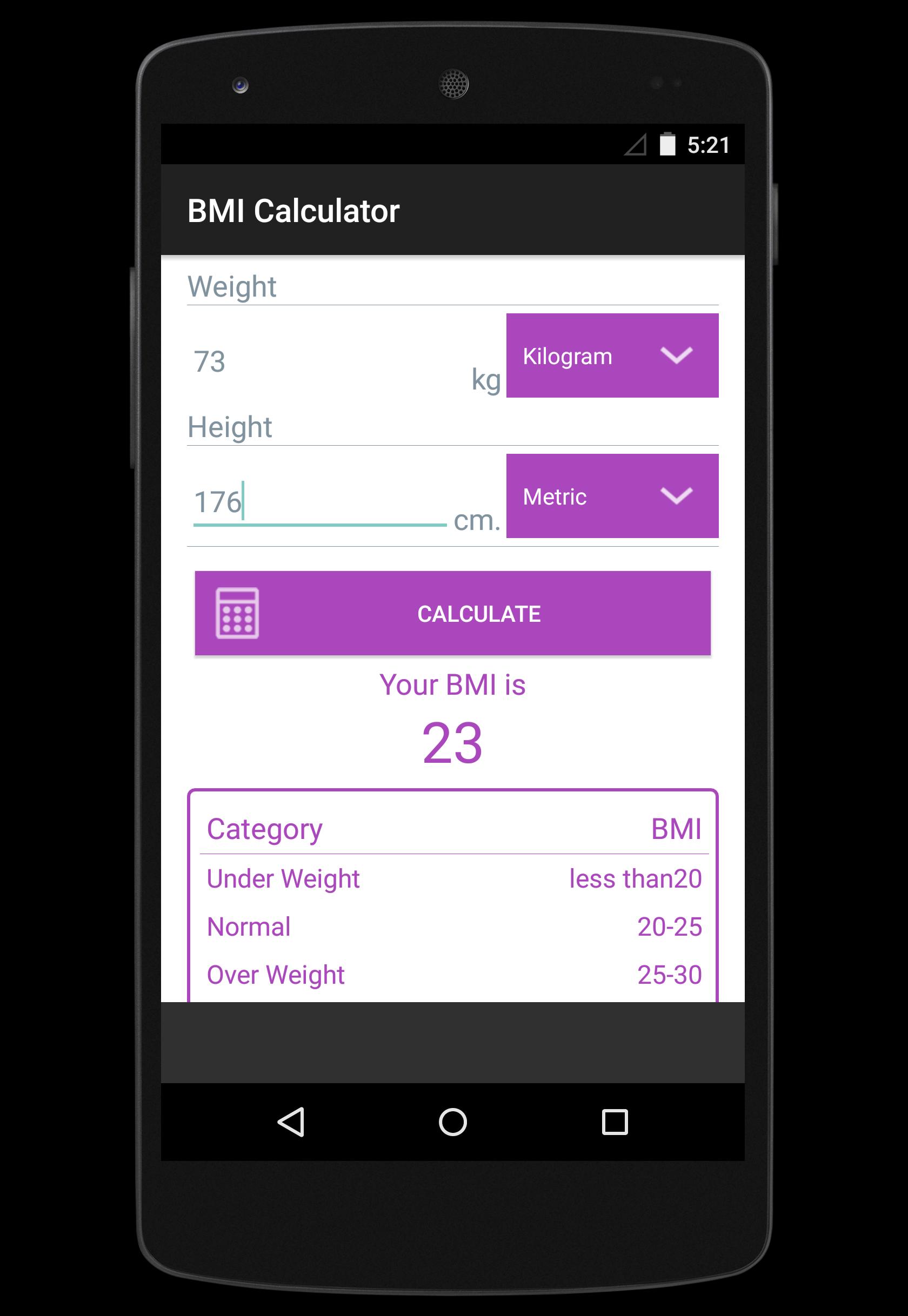 BMI CALCULATOR PLUS