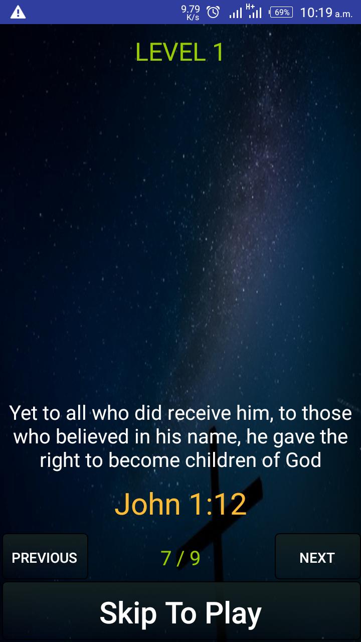 Bible Verses Quiz Game