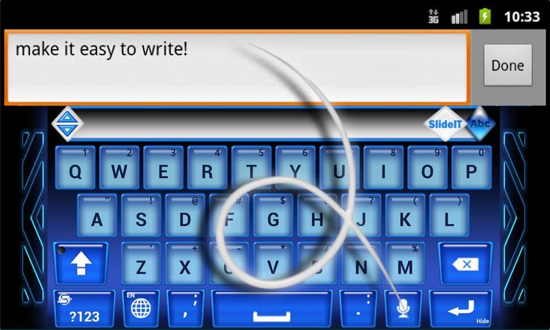 SlideIT Blue Neon Skin