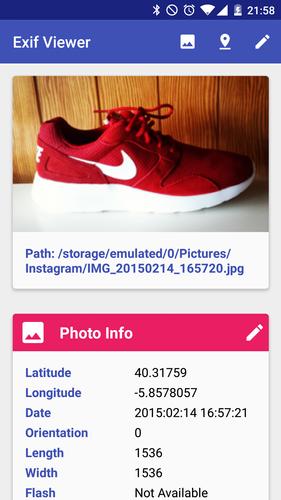 EXIF Viewer: Exif editor GPS