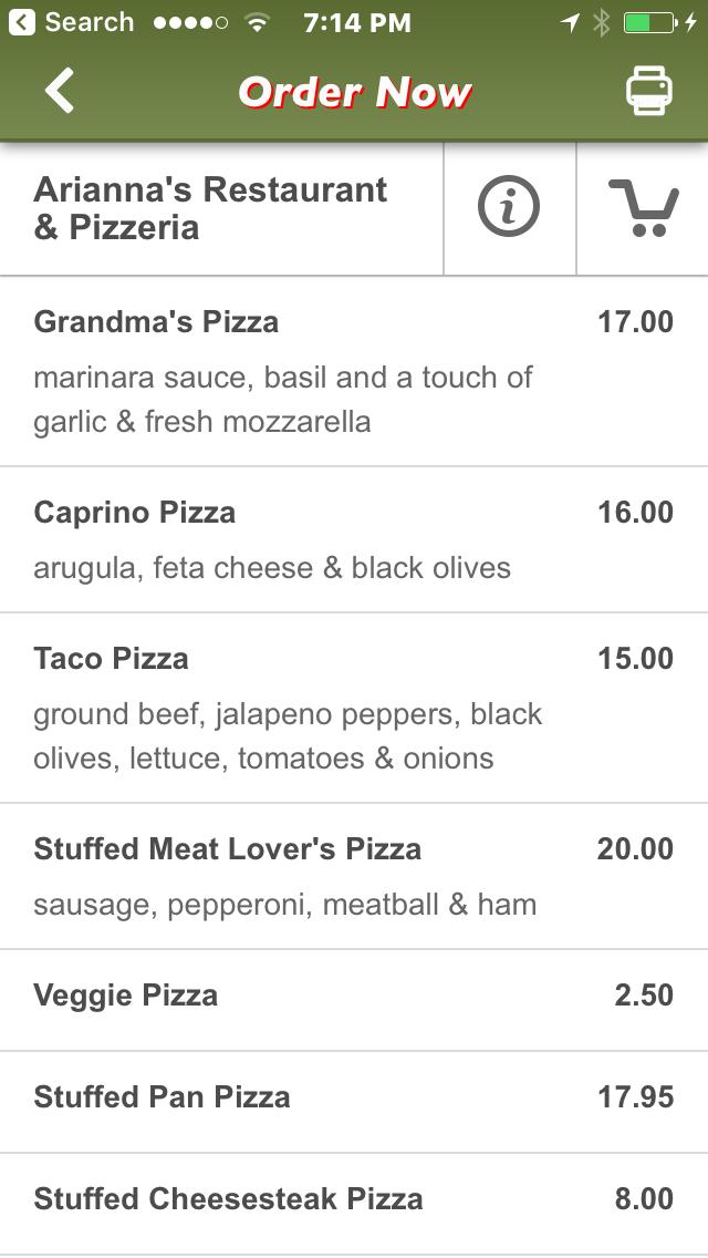 Arianna's Restaurant Pizzeria