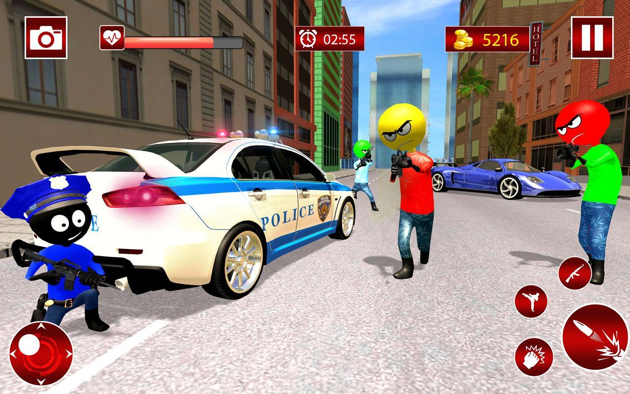Police Stickman Gangstar Crime
