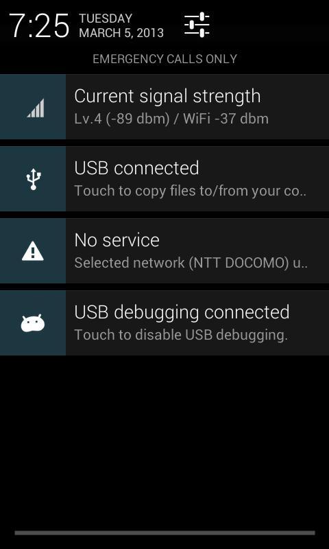 Signal level notification