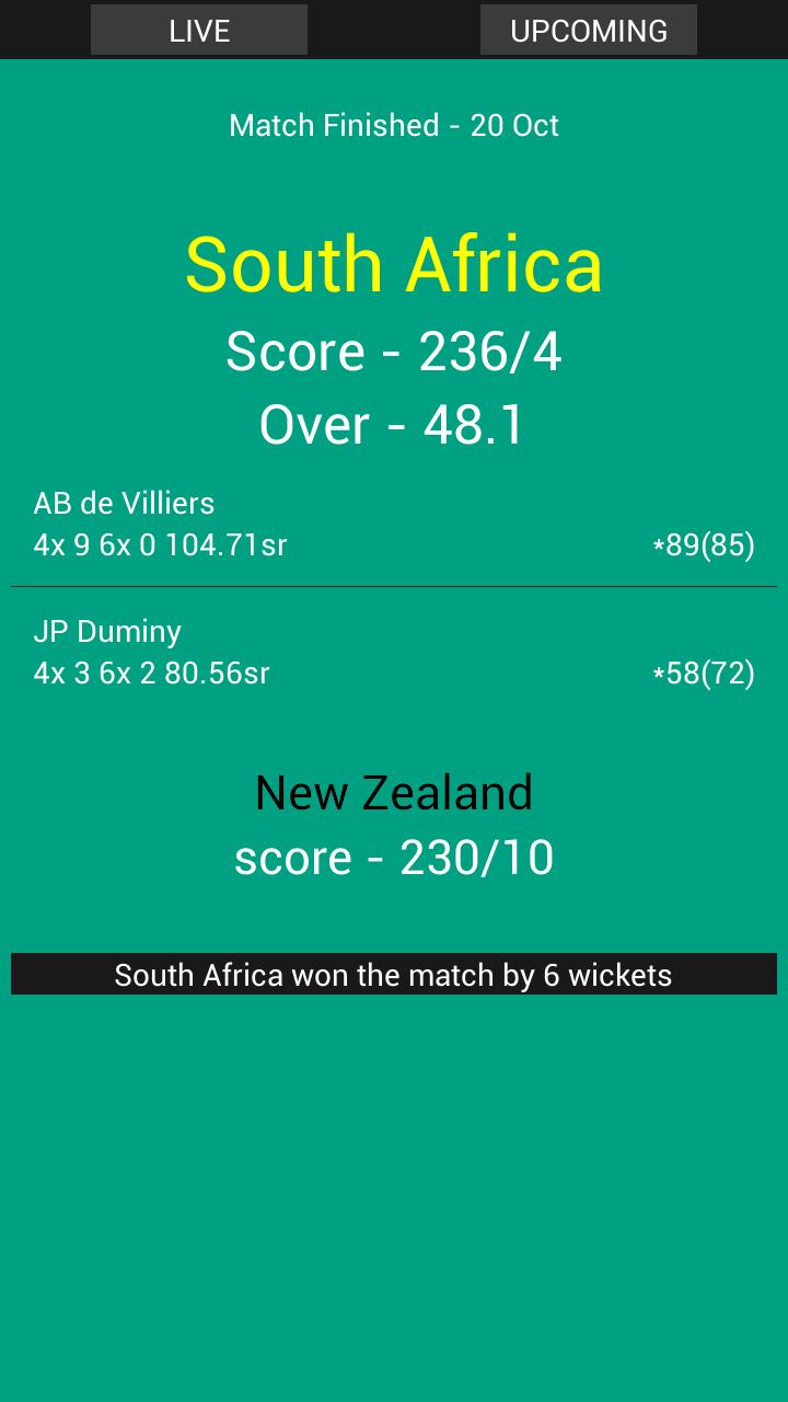 Cricket Live Score