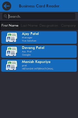 Vue Business Card Reader