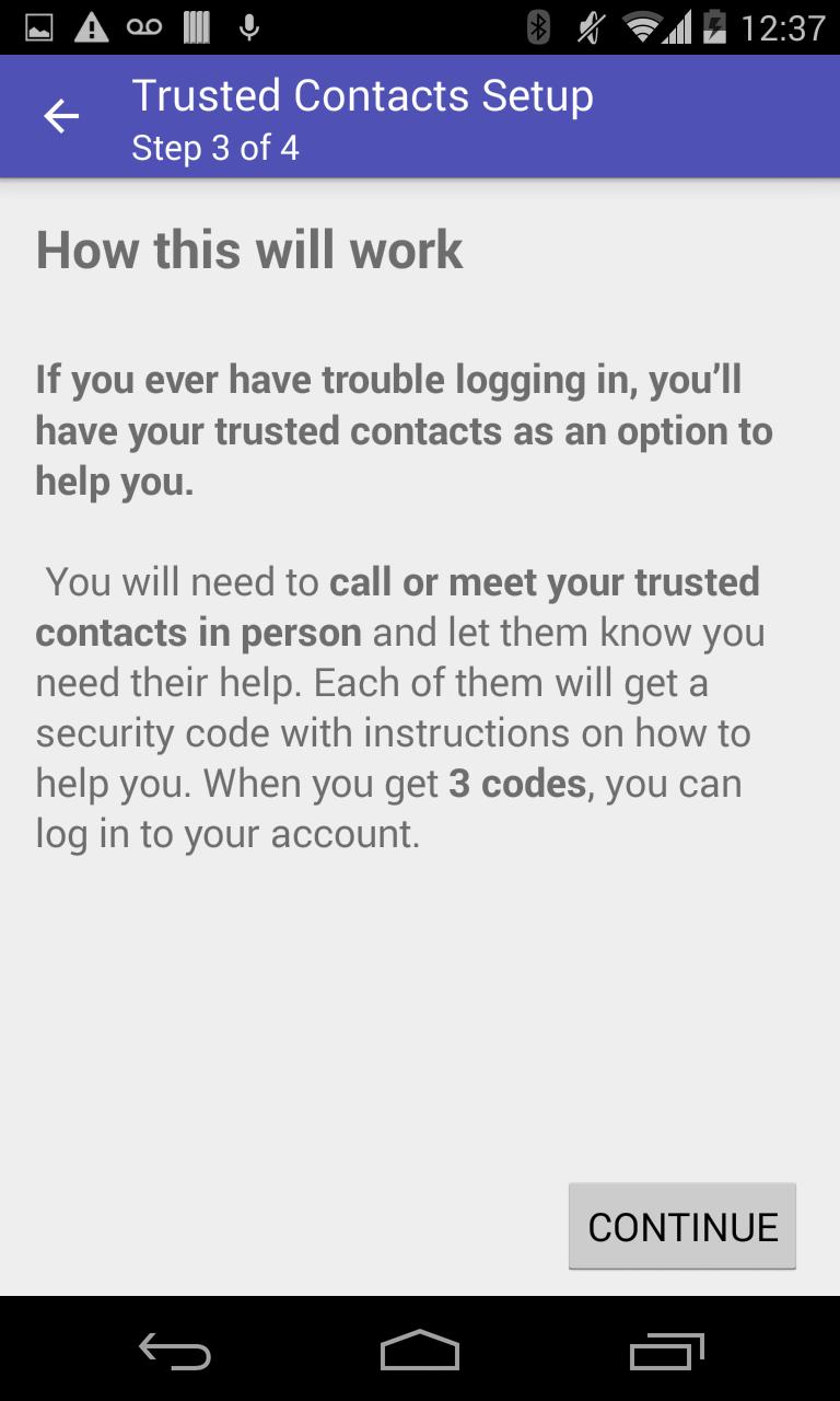 Trusted Contacts Study App