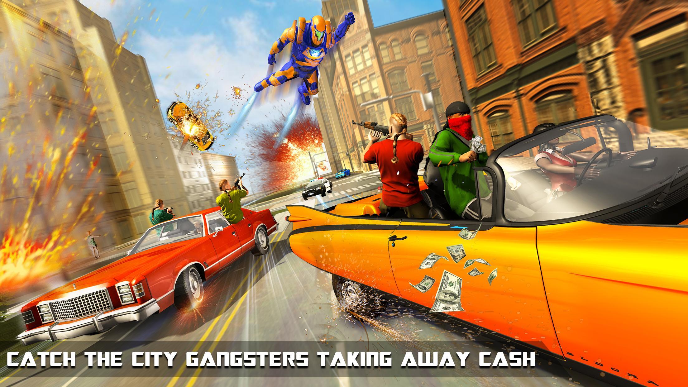 Superhero Flying Robot Rescue: Robot Shooting Game