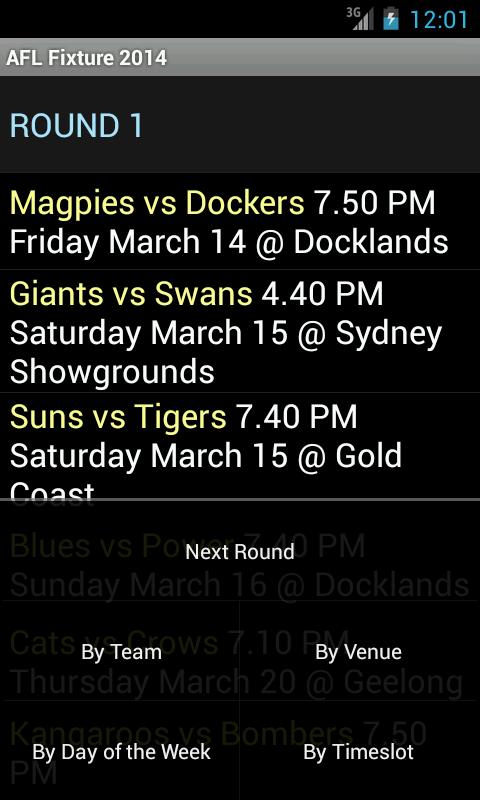 AFL Fixture 2025