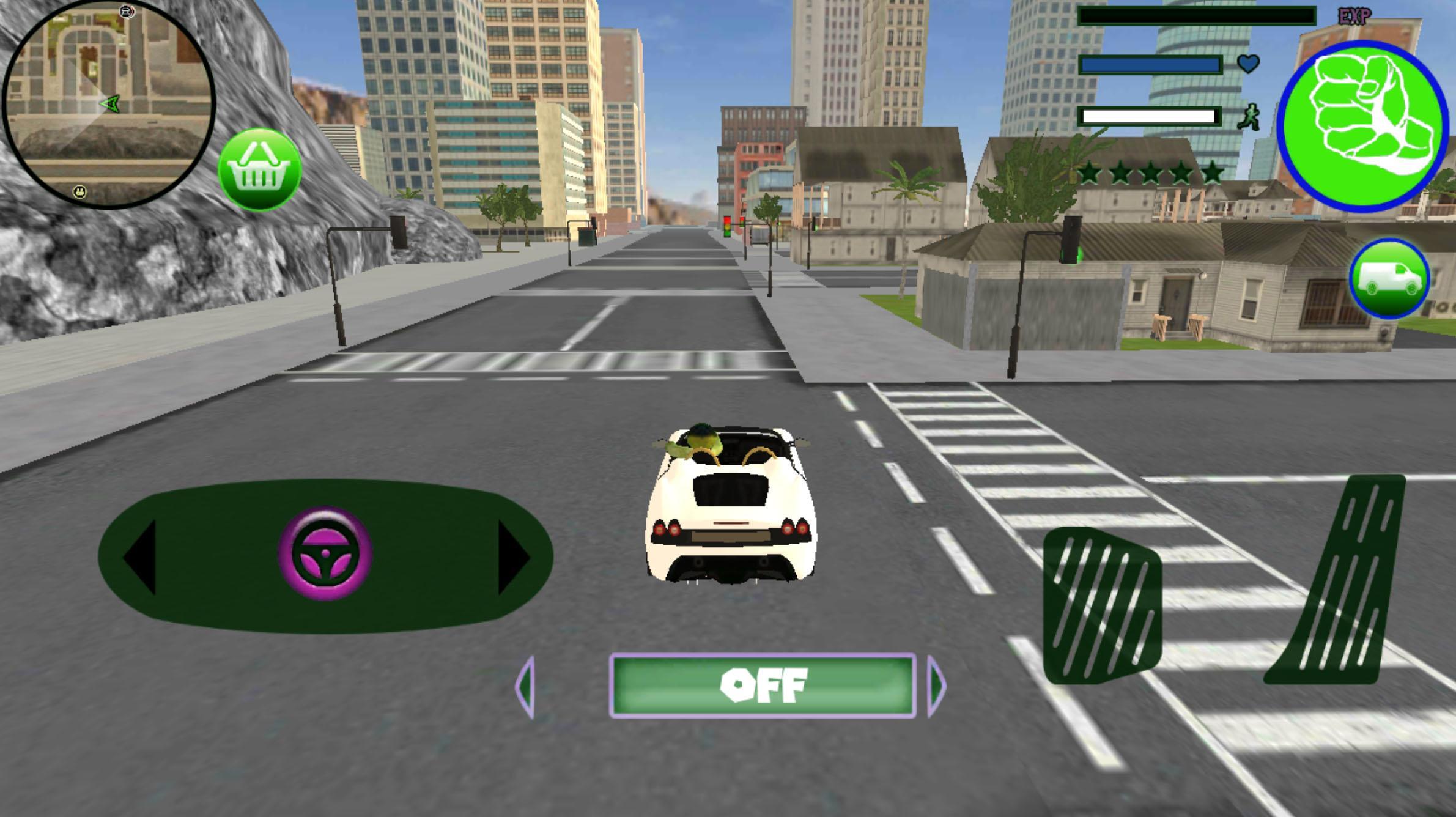 Green Monster Stickman Rope Hero Gangstar Crime