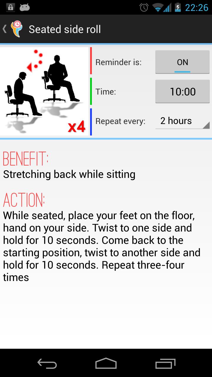 Backache Exercise Reminder